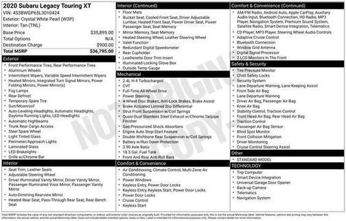 2020 Subaru Legacy Touring XT