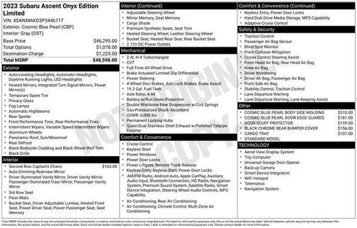 2023 Subaru Ascent Onyx Edition Limited