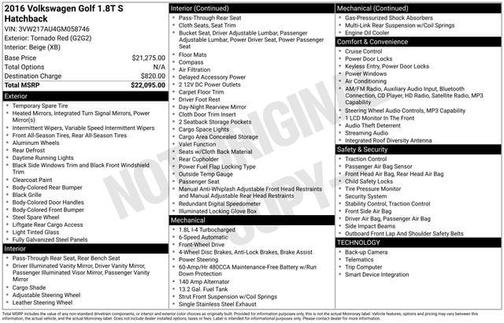 2016 Volkswagen Golf TSI S 4-Door