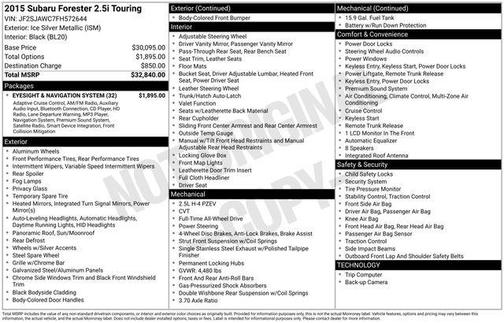 2015 Subaru Forester 2.5i Touring
