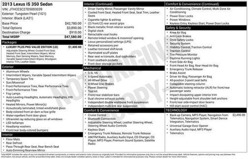 2013 Lexus IS 350 Base