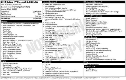 2014 Subaru XV Crosstrek 2.0i Limited