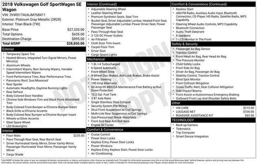 2018 Volkswagen Golf SportWagen TSI SE