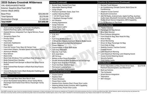 2025 Subaru Crosstrek Wilderness