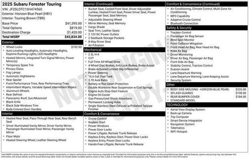 2025 Subaru Forester Touring