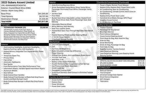 2023 Subaru Ascent Limited 8-Passenger