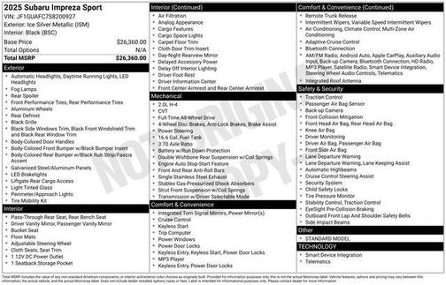 2025 Subaru Impreza Sport