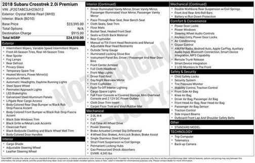 2018 Subaru Crosstrek 2.0i Premium