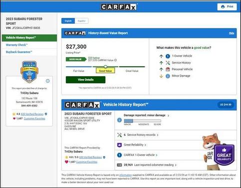 2023 Subaru Forester Sport