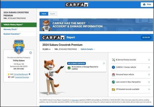 Sapphire Blue Pearl 2024 Subaru Crosstrek Premium