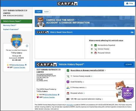2017 Subaru Outback 2.5i Limited
