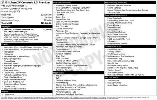 2015 Subaru XV Crosstrek 2.0i Premium