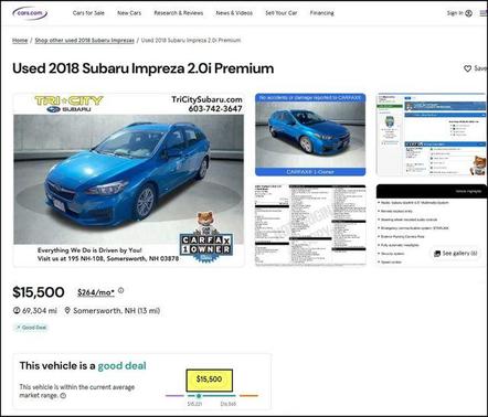 2018 Subaru Impreza 2.0i Premium