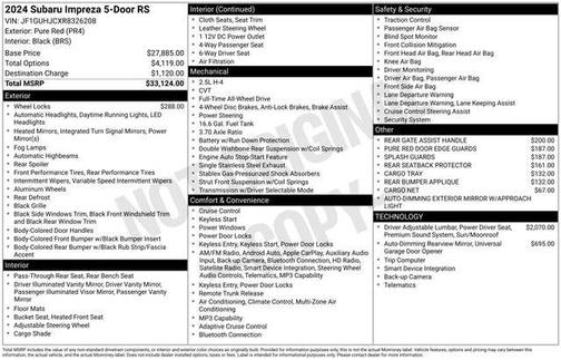 2024 Subaru Impreza RS