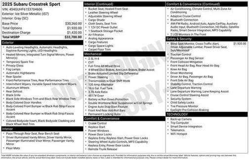 2025 Subaru Crosstrek Sport
