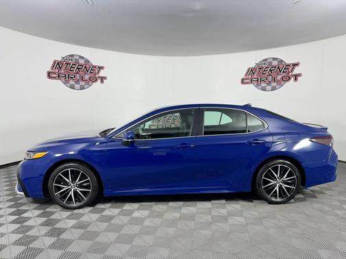 Blue 2023 Toyota Camry Hybrid SE