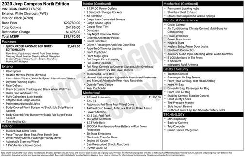 2020 Jeep Compass North Edition 4X4