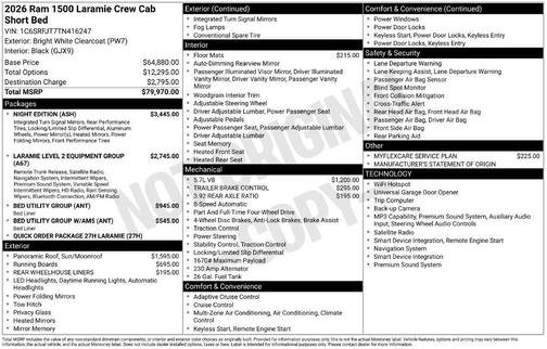 Bright White Clearcoat 2026 RAM 1500 Laramie