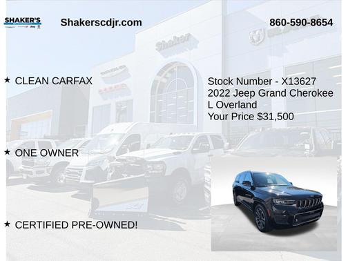 Diamond Black Crystal Pearlcoat 2022 Jeep Grand Cherokee L Overland