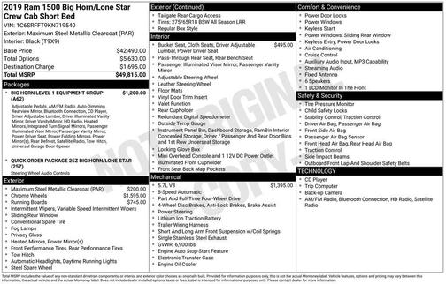 2019 RAM 1500 Big Horn
