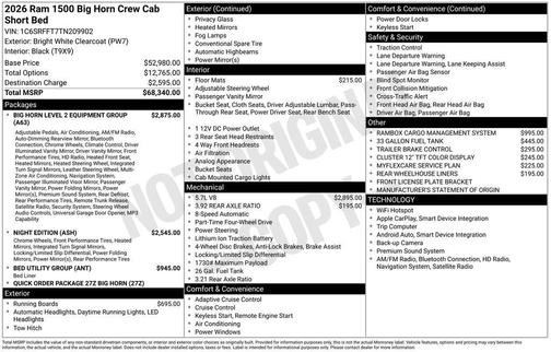 2026 RAM 1500 Big Horn/Lone Star