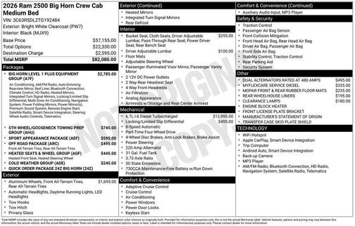 2026 RAM 2500 Big Horn Crew Cab 4x4 6'4' Box
