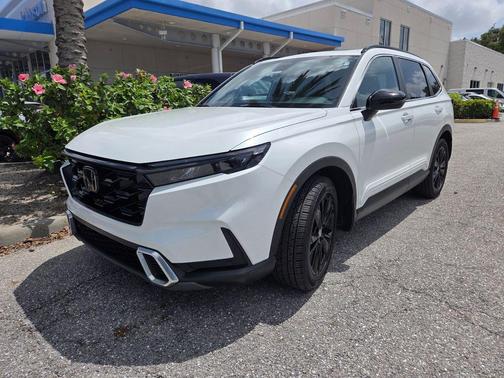 Platinum White Pearl 2025 Honda CR-V Hybrid Sport Touring AWD