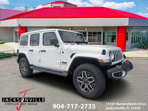 Bright White 2026 Jeep Wrangler 4-Door Sahara 4x4