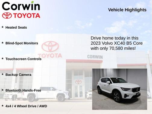 Crystal White Metallic 2023 Volvo XC40 B5 Core