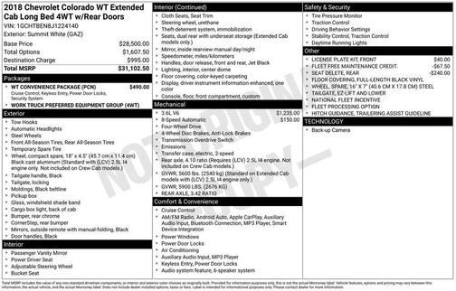 2018 Chevrolet Colorado WT