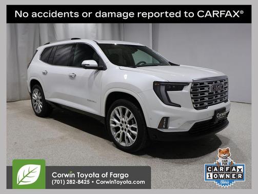 White Frost Tricoat 2025 GMC Acadia Denali