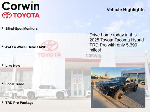 Black 2025 Toyota Tacoma Hybrid TRD Pro