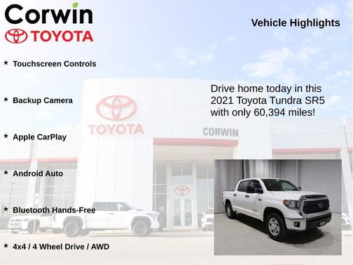 Super White 2021 Toyota Tundra SR5