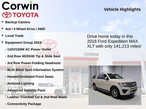 WHITE GOLD METALLIC 2018 Ford Expedition Max XLT