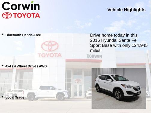 Frost White Pearl 2016 Hyundai Santa Fe Sport 2.4L