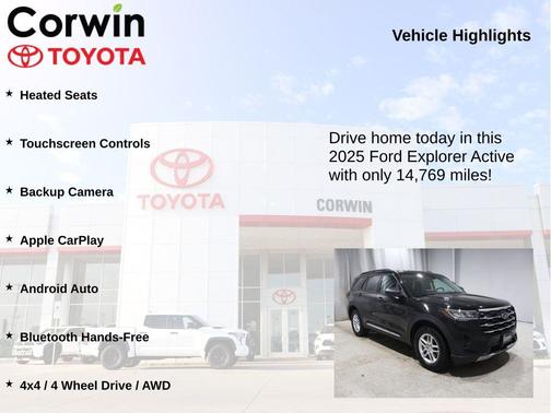 AGATE BLACK METALLIC 2025 Ford Explorer Active