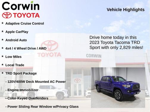 Blue Crush Metallic 2023 Toyota Tacoma TRD Sport
