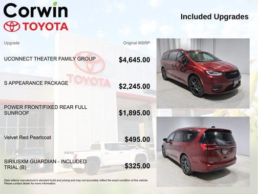 Velvet Red Pearlcoat 2023 Chrysler Pacifica Touring L