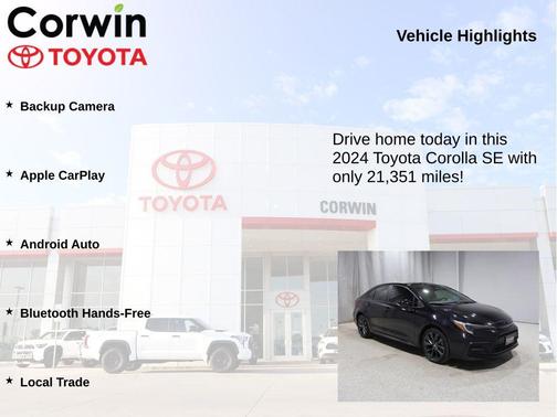 Midnight Black Metallic 2024 Toyota Corolla SE