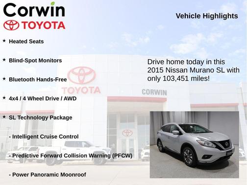 Brilliant Silver Metallic 2015 Nissan Murano SL