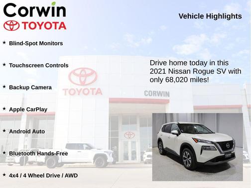 Pearl White Tricoat 2021 Nissan Rogue SV