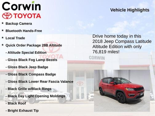 Redline Pearlcoat 2018 Jeep Compass Latitude