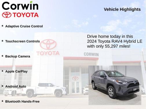 Magnetic Gray Metallic 2024 Toyota RAV4 Hybrid LE