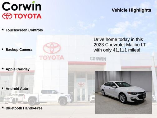 Summit White 2023 Chevrolet Malibu FWD 1LT