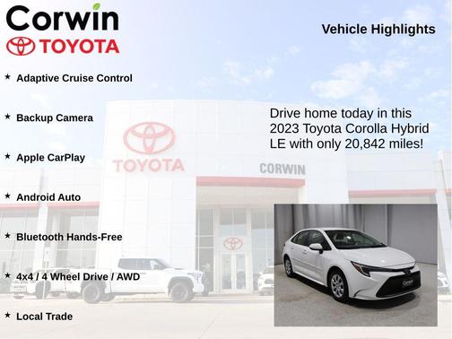 Ice Cap 2023 Toyota Corolla Hybrid LE