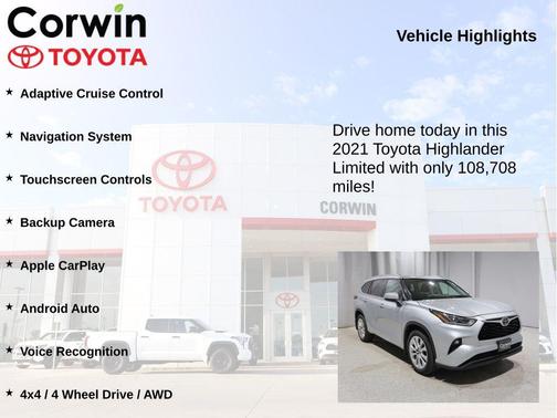 Celestial Silver Metallic 2021 Toyota Highlander Limited