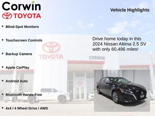 Super Black 2024 Nissan Altima 2.5 SV