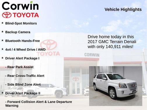 White Frost Tricoat 2017 GMC Terrain Denali