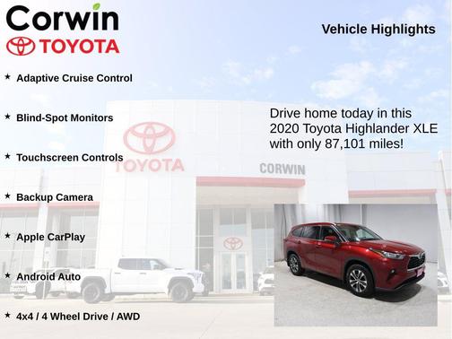 Ruby Flare Pearl 2020 Toyota Highlander XLE