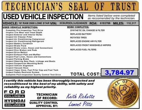 2018 RAM 2500 Lone Star